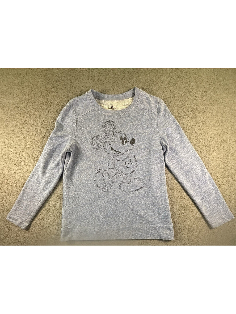 Disney Parks Mickey Medium Typography Pullover Crewneck Sweater Out Of Print